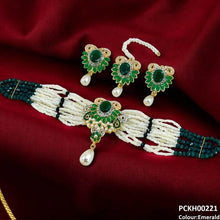 PCKH00221 SDQ Oval Pearl Drop Choker Set - PCKH