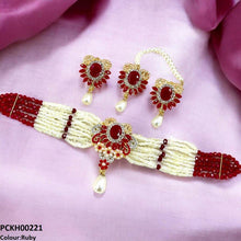 PCKH00221 SDQ Oval Pearl Drop Choker Set - PCKH