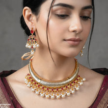 PCKH00296 SDQ Moon/Tear Pearl Drop Hasli Choker Set - PCKH