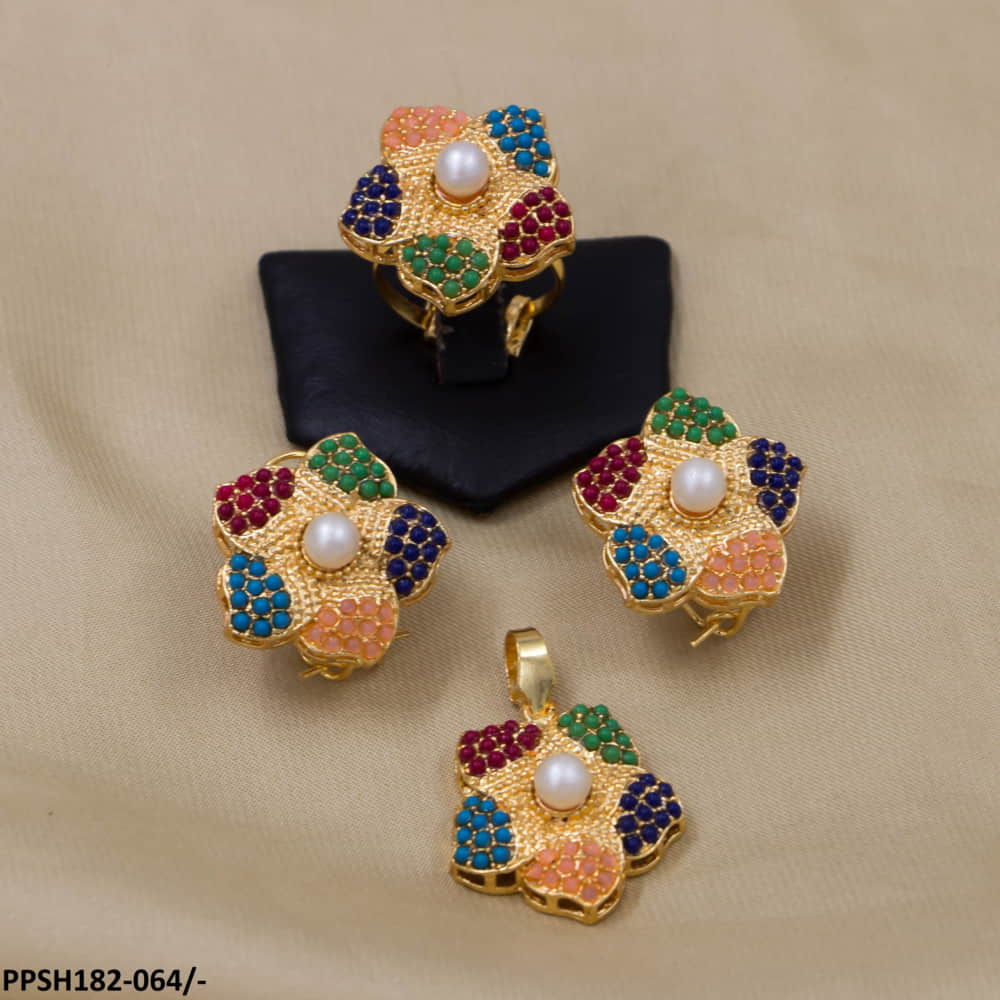 PPSH182 SDQ Flower Pendant Set - PPSH