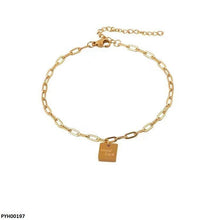 PYH00197 DGF Stainless Steel Good Luck Rectangle Single Anklet - PYH