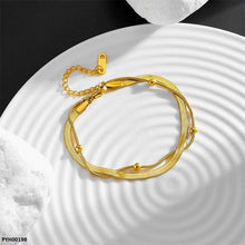 PYH00198 DGF Stainless Steel Double Chain Ball Single Anklet - PYH