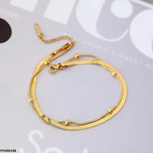 PYH00198 DGF Stainless Steel Double Chain Ball Single Anklet - PYH