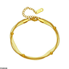PYH00198 DGF Stainless Steel Double Chain Ball Single Anklet - PYH