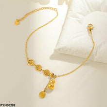 PYH00202 DGF  Stainless Steel Coin Single Anklet - PYH
