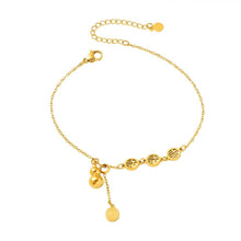 PYH00202 DGF  Stainless Steel Coin Single Anklet - PYH
