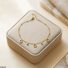 PYH00230 QSJ Stainless Steel Round Stone Anklets - PYH