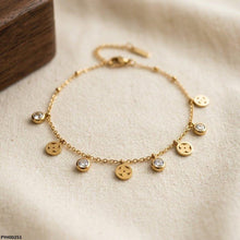 PYH00251 BHS Stainless Steel Round/Flower Drop Anklet - TBCH