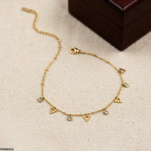 PYH00253 BHS Stainless Steel Triangle/Round Drop Anklet - TBCH