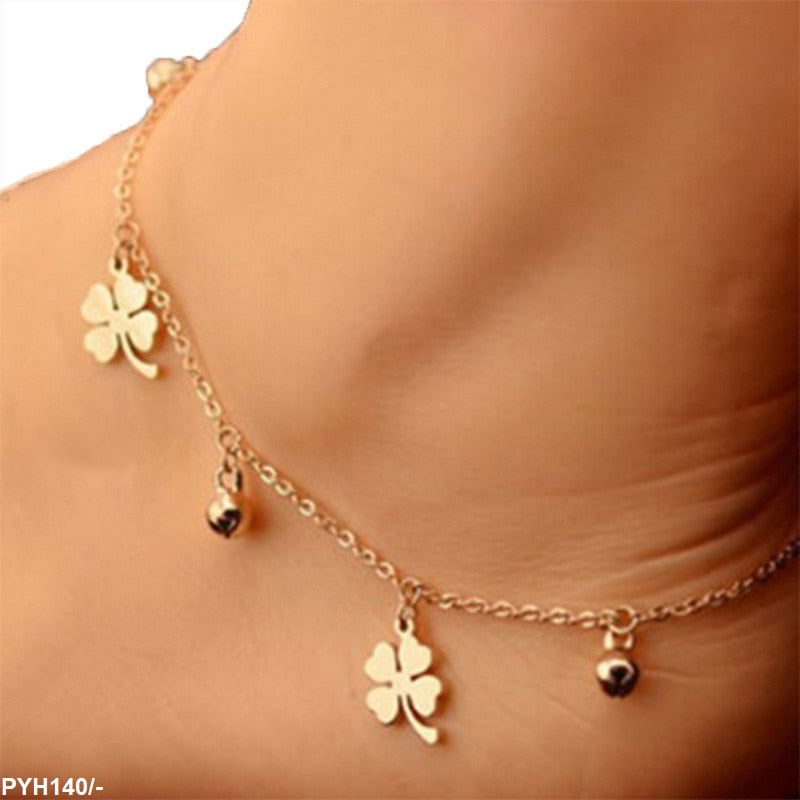 PYH140 LQP Flower Metal Beads Payal - PYH