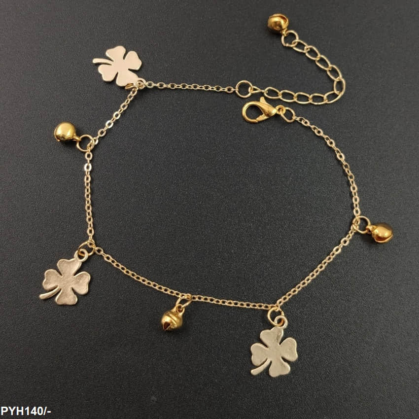PYH140 LQP Flower Metal Beads Payal - PYH