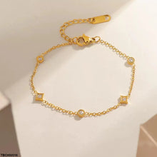 TBCH00516 DGF Stainless Steel Square/Round Stone Bracelet - TBCH