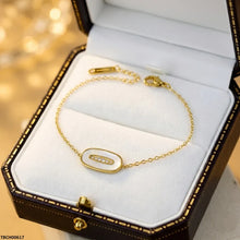 TBCH00617  MSJ Stainless Steel Oval Stone Bracelet - TBCH