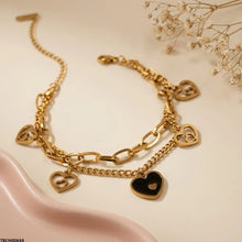 TBCH00644 BHS Heart Double Link Chain Stainless Steel Bracelet - TBCH