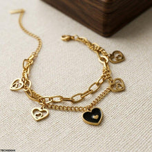 TBCH00644 BHS Heart Double Link Chain Stainless Steel Bracelet - TBCH