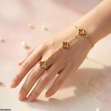 TBCH00656 BHS Stainless Steel Clover Angla Bracelet Adjustable - TBCH