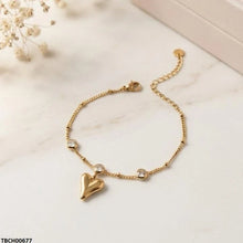 TBCH00677 MSJ Heart Stone Stainless Steel Bracelet Adjustable - TBCH