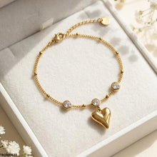 TBCH00677 MSJ Heart Stone Stainless Steel Bracelet Adjustable - TBCH