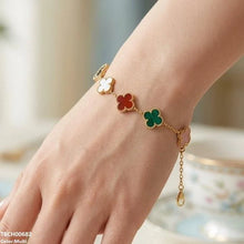 TBCH00682 MSJ  Four Side Leaf Stainless Steel Bracelet Adjustable - TBCH