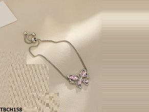TBCH158 QWN Butterfly/Box Chain Hand Bracelet - CBCH