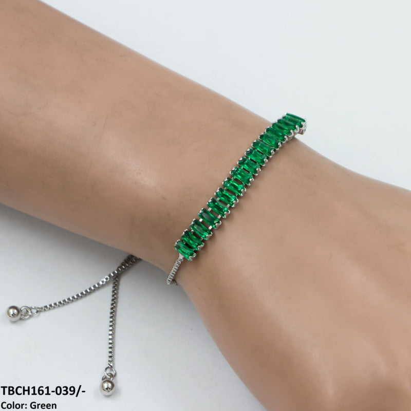 TBCH161 WKO Baguette Cut Tennis Hand Bracelet Adjustable - CBCH