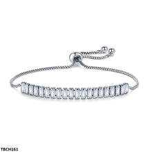 TBCH161 WKO Baguette Cut Tennis Hand Bracelet Adjustable - CBCH