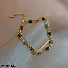 TBCH170 XST Oval Beads Pillar Doted Chain Bracelet - CBCH