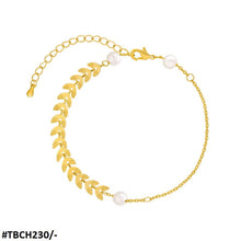 TBCH230 XST Leaves/Pearl Chain Bracelet Adjustable - CBCH