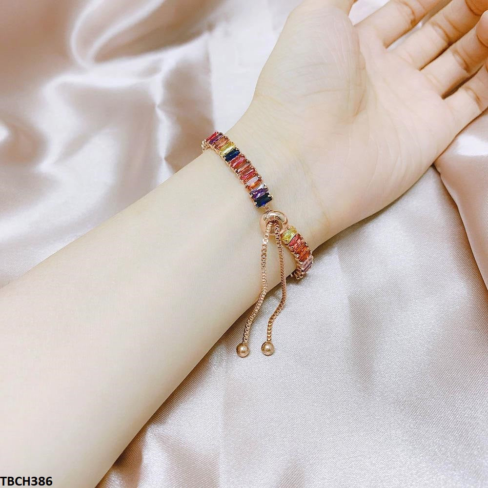 TBCH386 WKO Baguette Cut Tennis Hand Bracelet Adjustable - CBCH