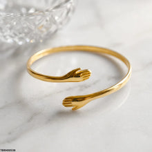TBRH00538 HLN Hug Hands Cuff Stainless Steel Bracelet Adjustable - TBRH