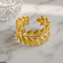 TBRH00542 HLN Double Leaf Cuff Stainless Steel Bracelet Adjustable - TBRH