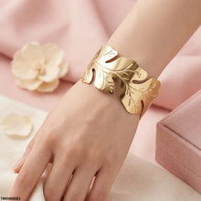 TBRH00581 BHS Leaf Stainless Steel Cuff Bracelet Adjustable - TBRH