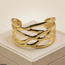 TBRH00582 BHS Cross-Over Stainless Steel Cuff Bracelet Adjustable - TBRH