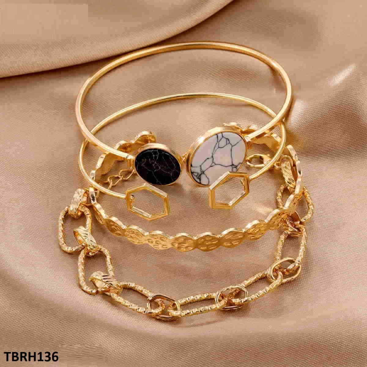 TBRH136 SGC Octagon Curb Chain Bracelet Set - CBRH