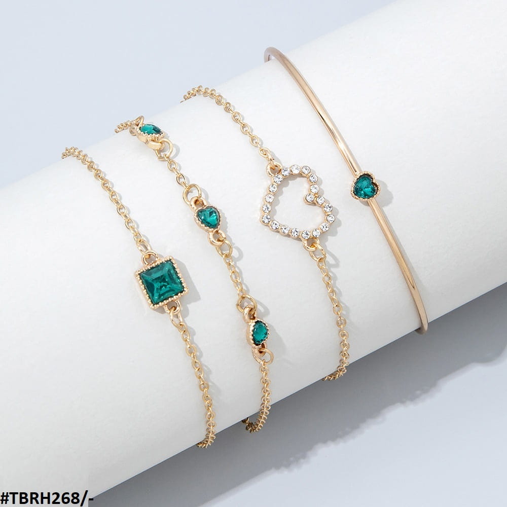 TBRH268 YPG Green Square 4 Bracelet Set - TBRH