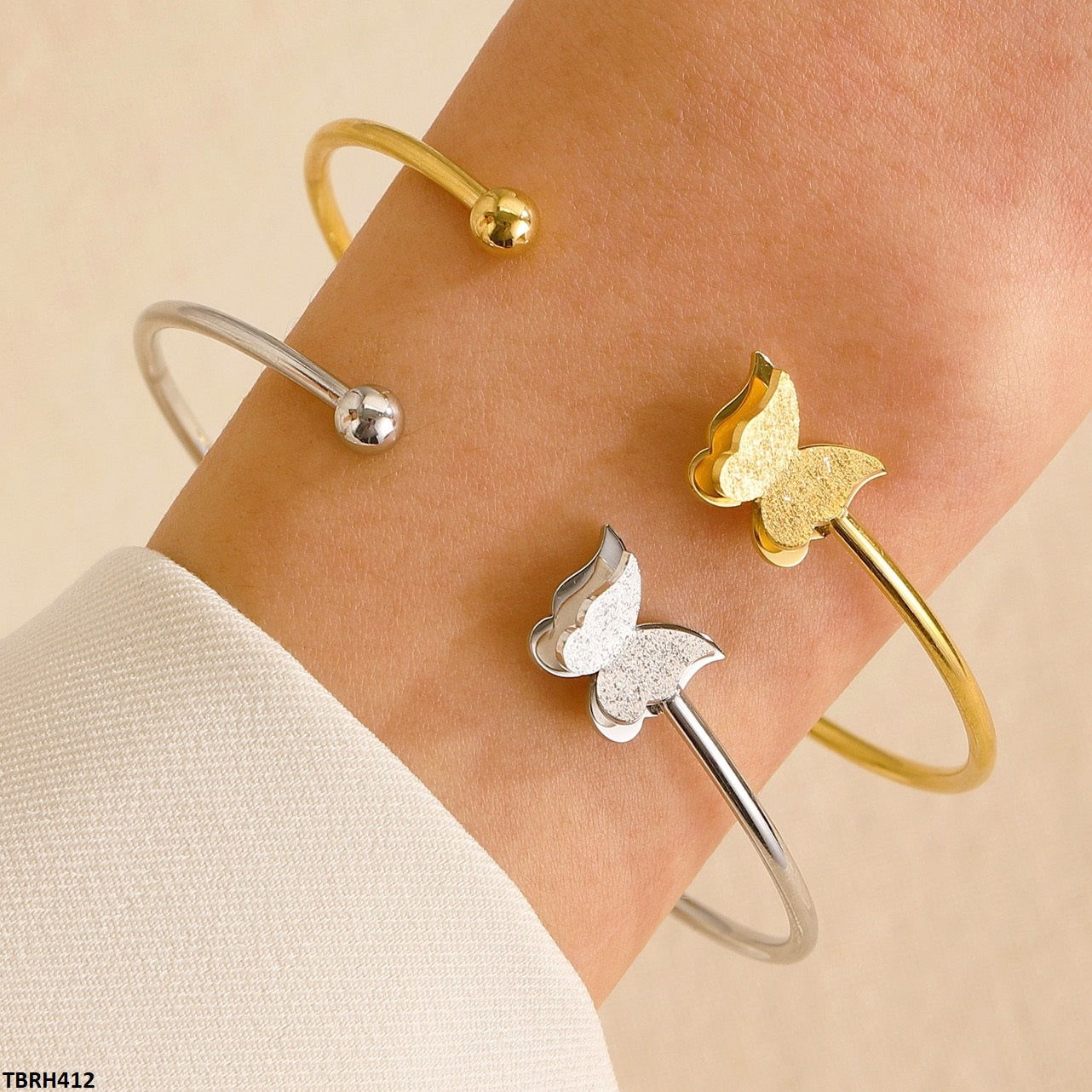 TBRH412 QWN Double Butterfly Bracelet Adjustable - TBRH