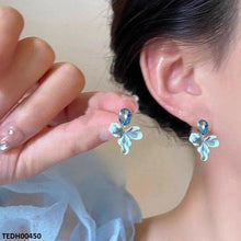 TEDH00450 SYB Oval ZIRCON Stone Leaf Drop Earrings - TEDH