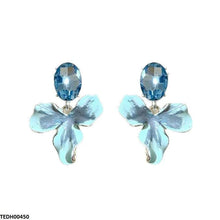 TEDH00450 SYB Oval ZIRCON Stone Leaf Drop Earrings - TEDH