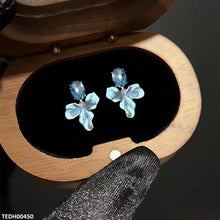 TEDH00450 SYB Oval ZIRCON Stone Leaf Drop Earrings - TEDH
