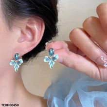 TEDH00450 SYB Oval ZIRCON Stone Leaf Drop Earrings - TEDH