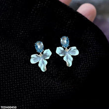 TEDH00450 SYB Oval ZIRCON Stone Leaf Drop Earrings - TEDH