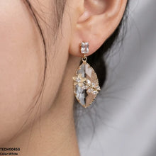 TEDH00453 QSJ Marquise/Leaf Zircon Flower Earrings - TEDH