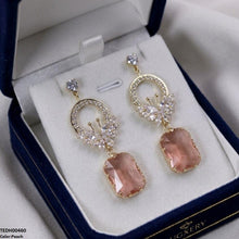 TEDH00460 QSJ Butterfly/Rectangle  Drop Zircon Earrings - TEDH