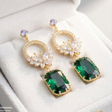 TEDH00461 QSJ Butterfly/Rectangle Drop Zircon Earrings - TEDH