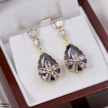 TEDH00463 QSJ Tear/Flower Zircon Earrings - TEDH