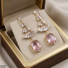 TEDH00464 QSJ Rectangle Drop Zircon Earrings - TEDH