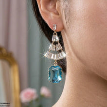 TEDH00465 QSJ Rectangle Drop Zircon Earrings - TEDH