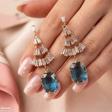 TEDH00465 QSJ Rectangle Drop Zircon Earrings - TEDH