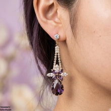 TEDH00472 QSJ Flower/Tear Drop Zircon Earrings - TEDH
