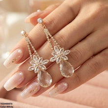 TEDH00473 QSJ Flower/Tear Drop Zircon Earrings - TEDH